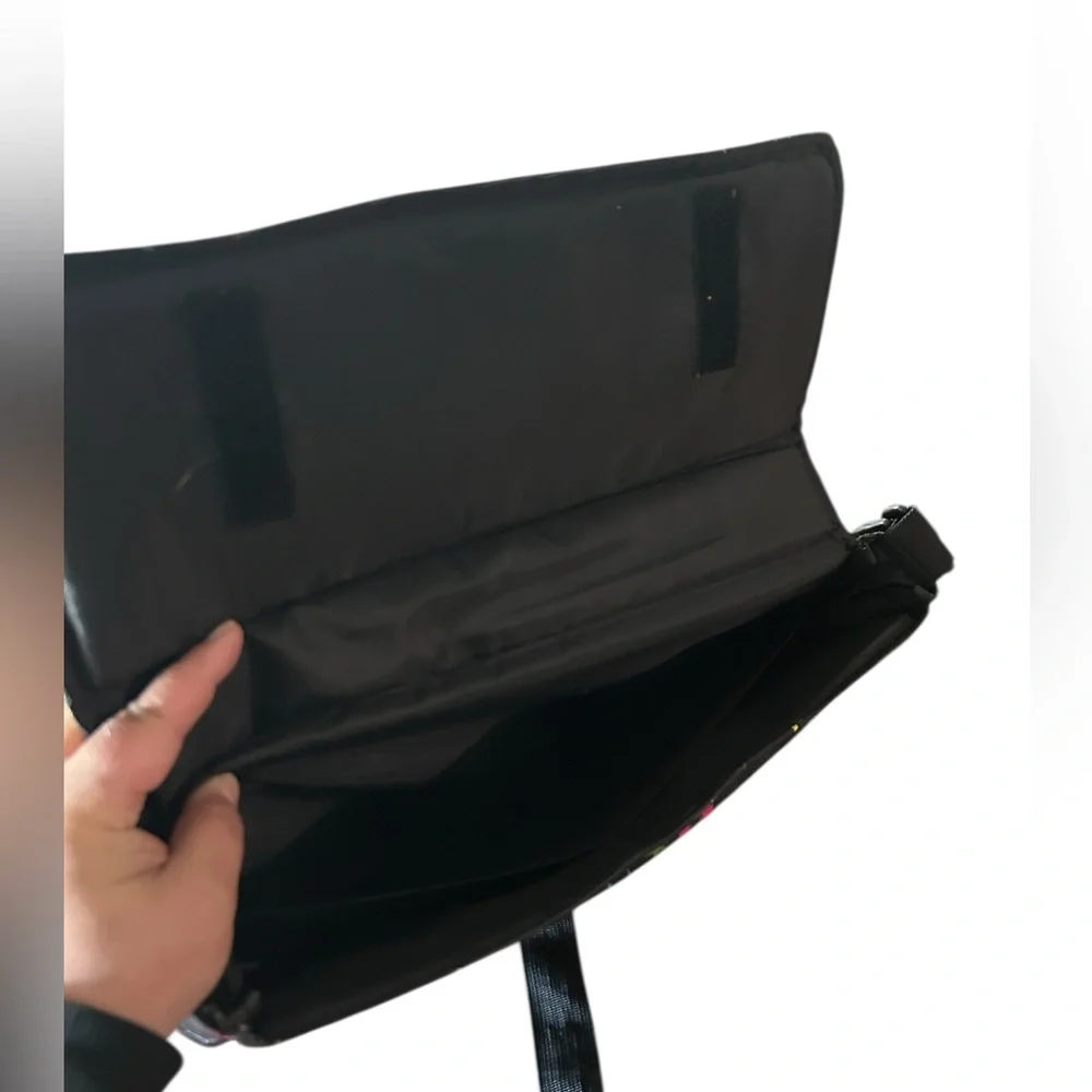 Dickies Black Laptop Messenger Bag with Multicolor Graphics